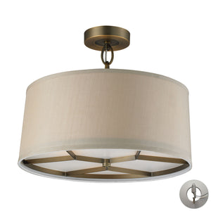 ELK Home - 31262/3-LA - Three Light Semi Flush Mount - Baxter - Brushed Antique Brass