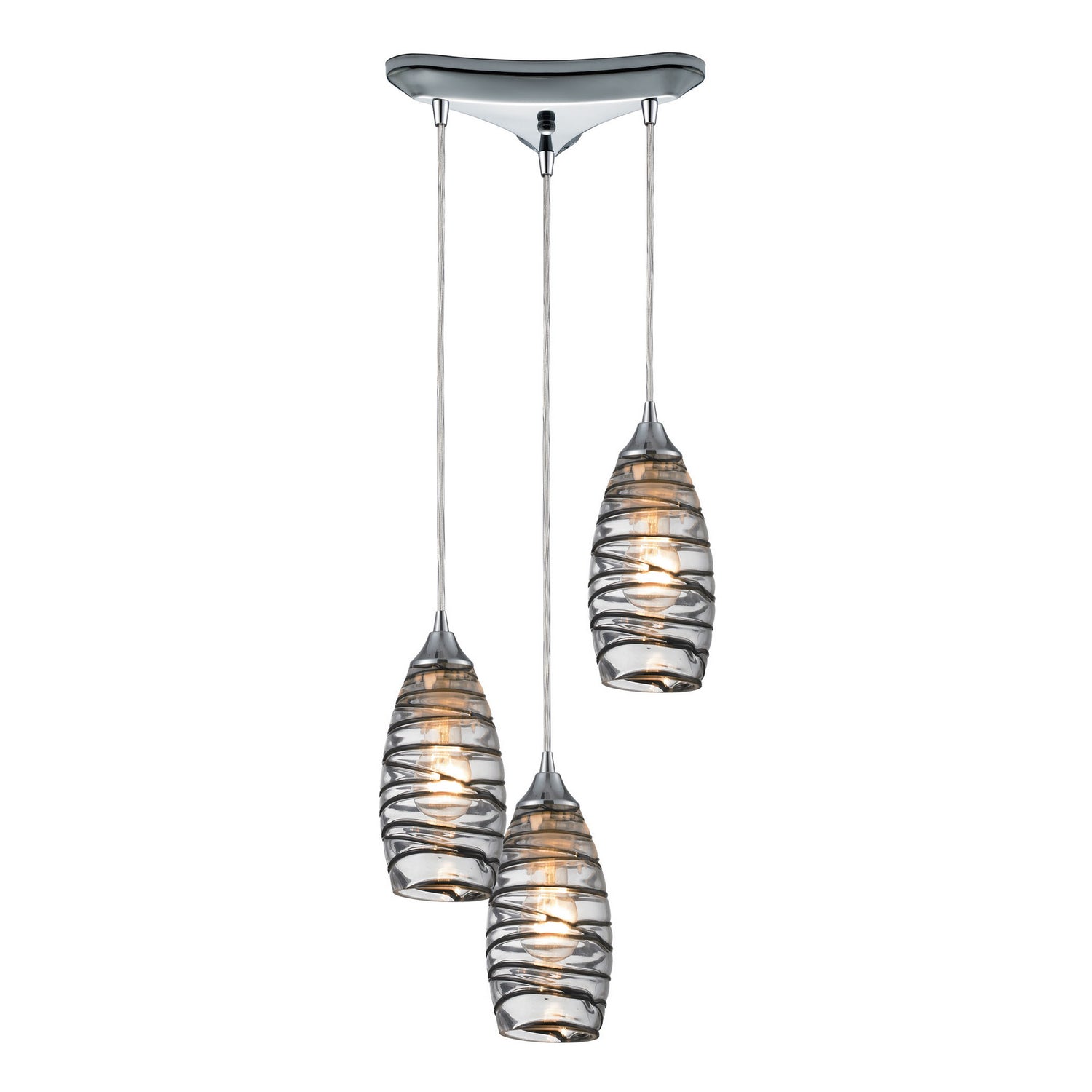 ELK Home - 31338/3VINW - Three Light Pendant - Twister - Polished Chrome