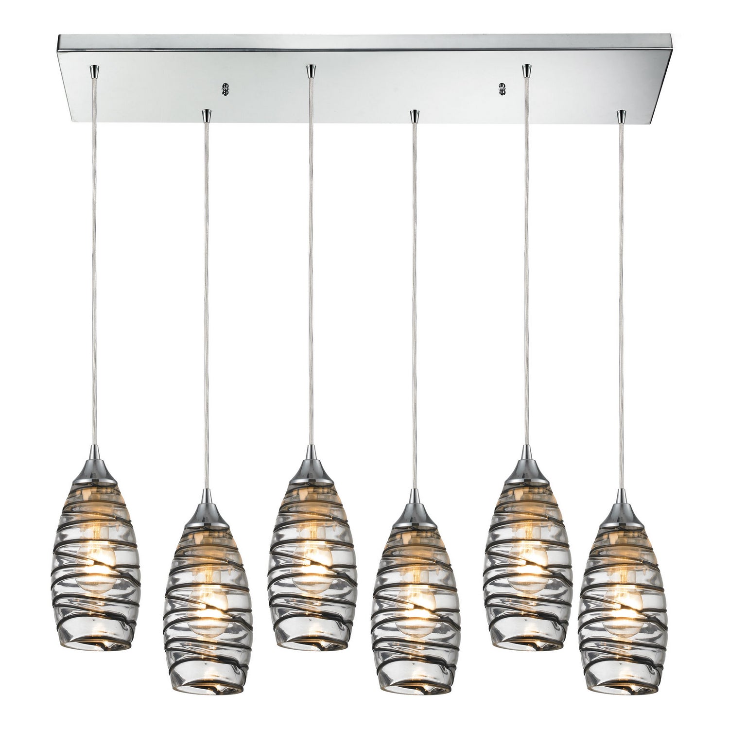 ELK Home - 31338/6RC-VINW - Six Light Pendant - Twister - Polished Chrome