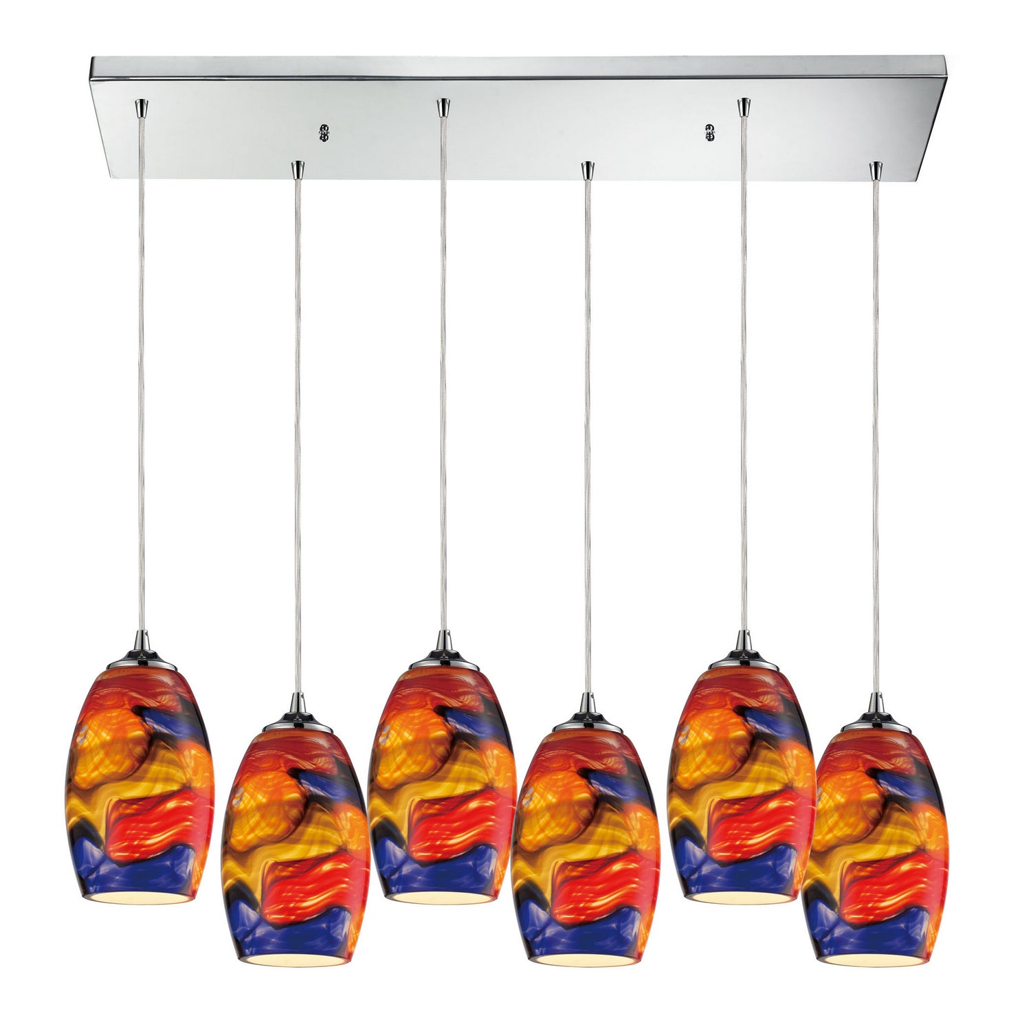 ELK Home - 31339/6RC - Six Light Pendant - Surrealist - Polished Chrome