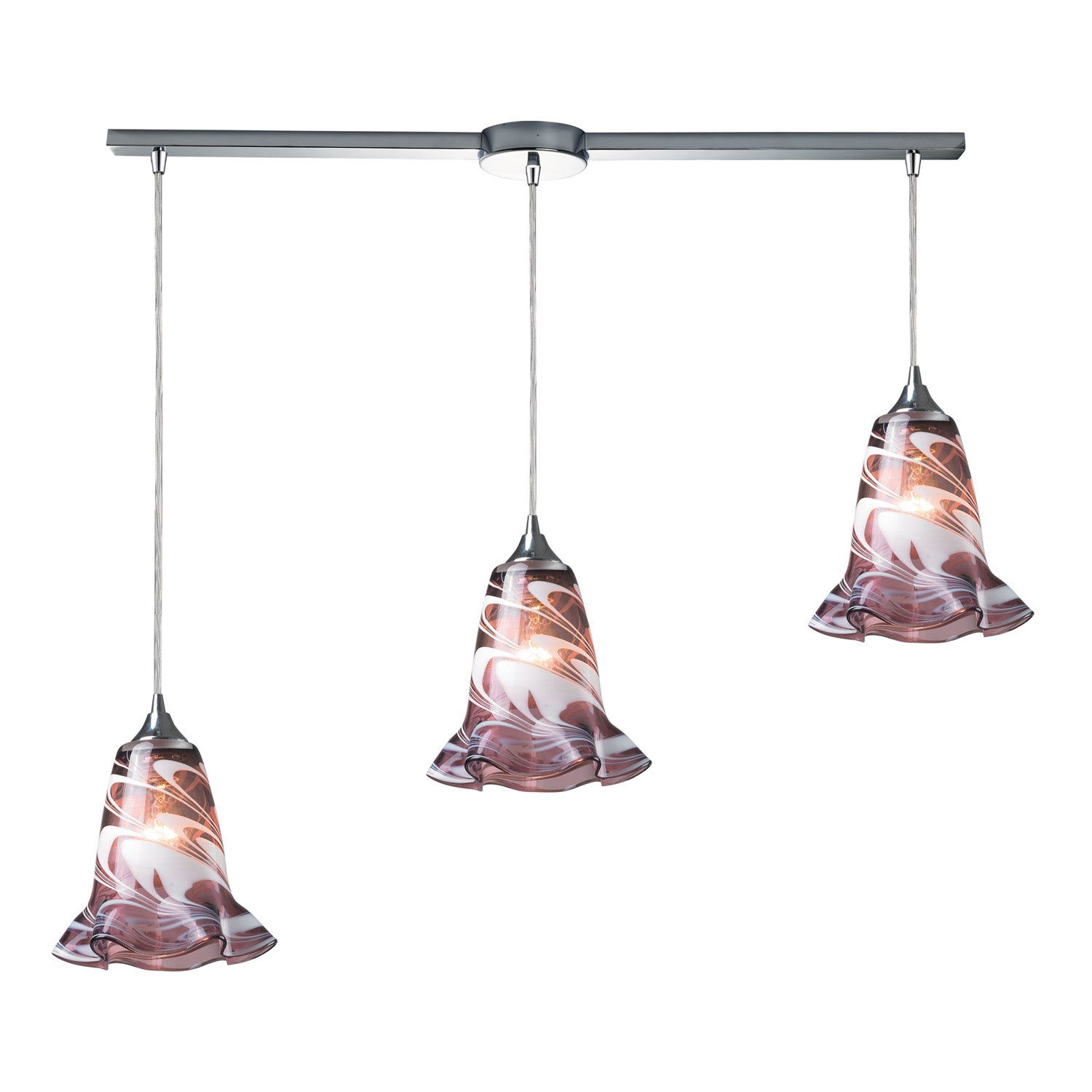 ELK Home - 31342/3L-vpur - Three Light Pendant - Vestido - Polished Chrome