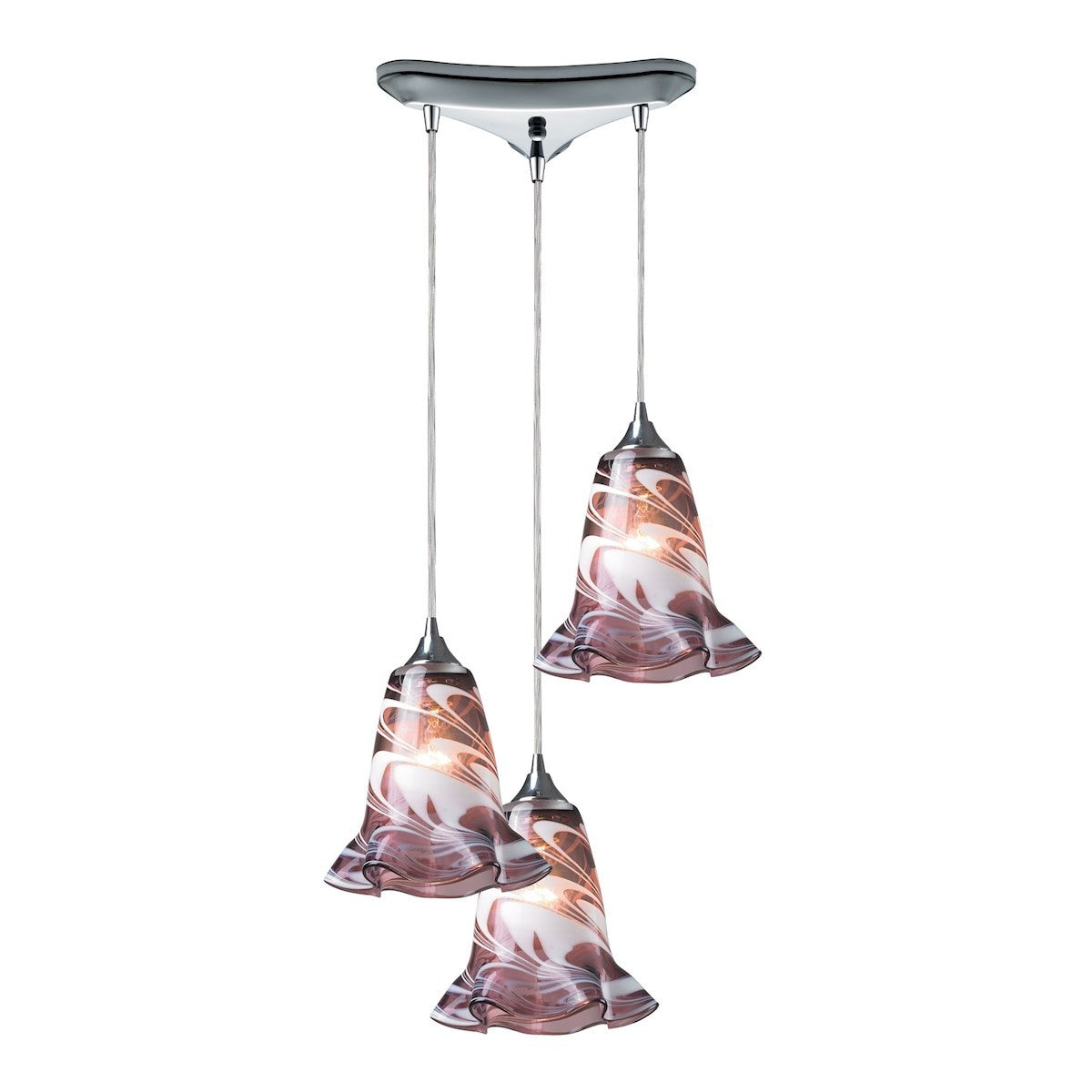 ELK Home - 31342/3vpur - Three Light Pendant - Vestido - Polished Chrome