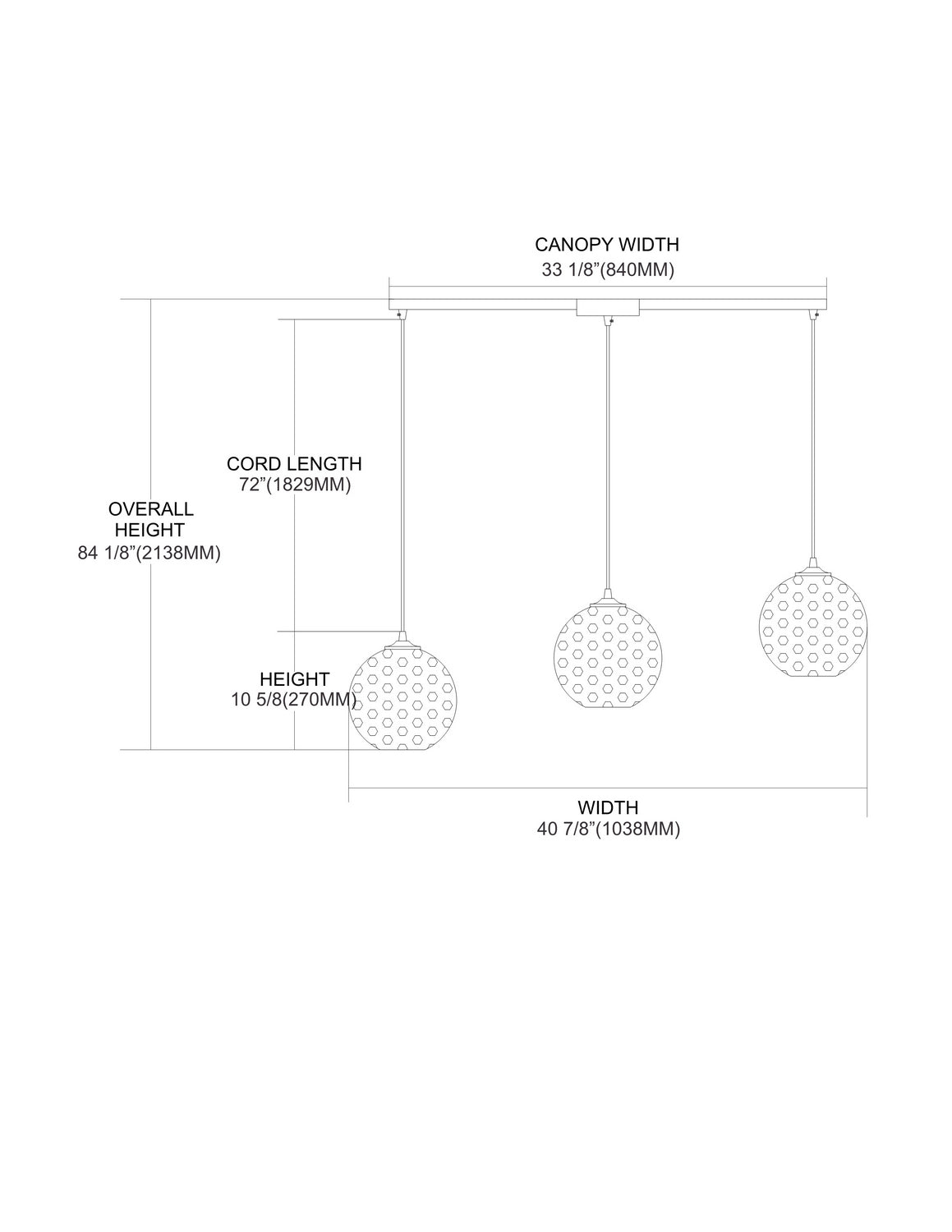 ELK Home - 31380/3L-CMP - Three Light Pendant - Watersphere - Polished Chrome