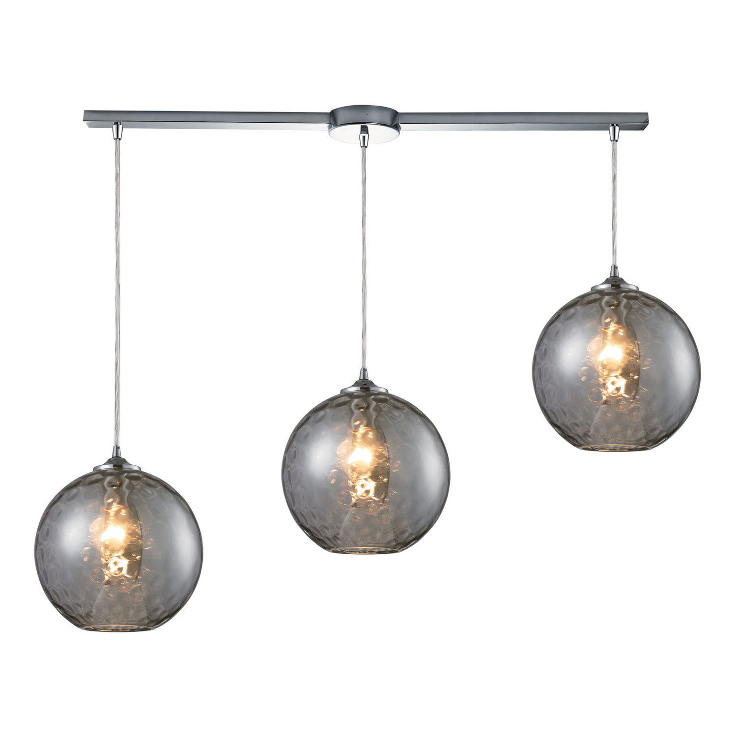 ELK Home - 31380/3L-SMK - Three Light Pendant - Watersphere - Polished Chrome