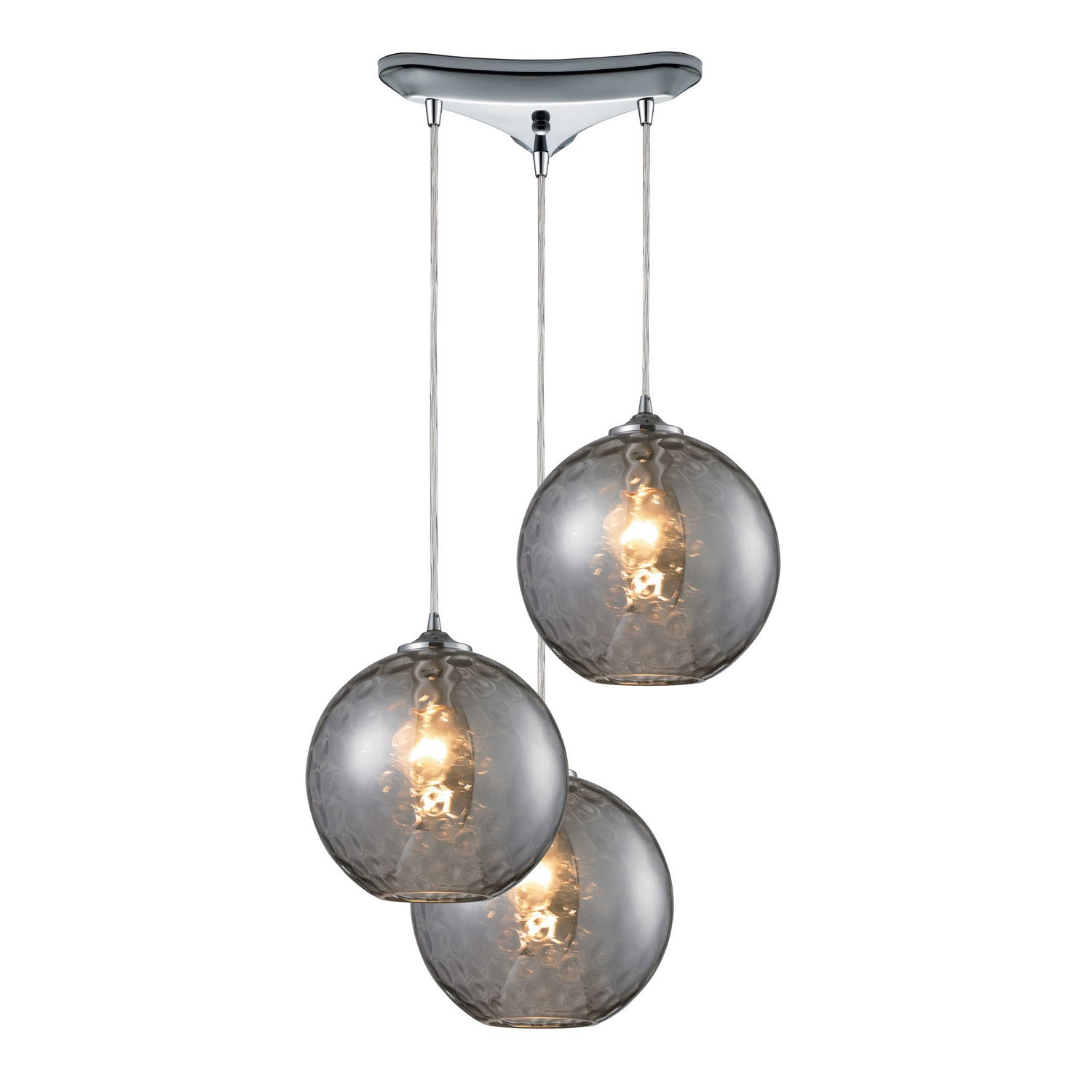 ELK Home - 31380/3SMK - Three Light Pendant - Watersphere - Polished Chrome