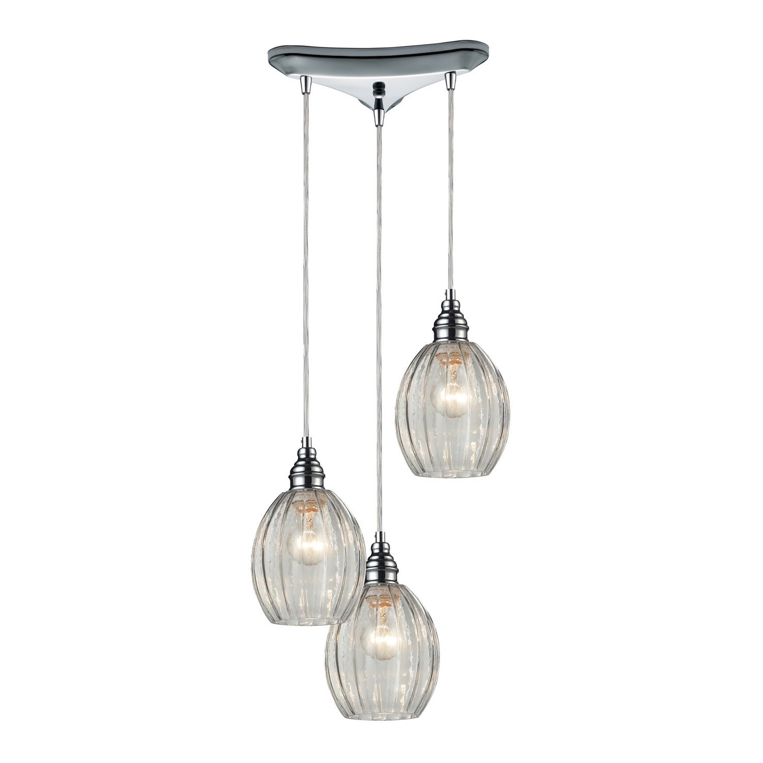 ELK Home - 46017/3 - Three Light Pendant - Danica - Polished Chrome