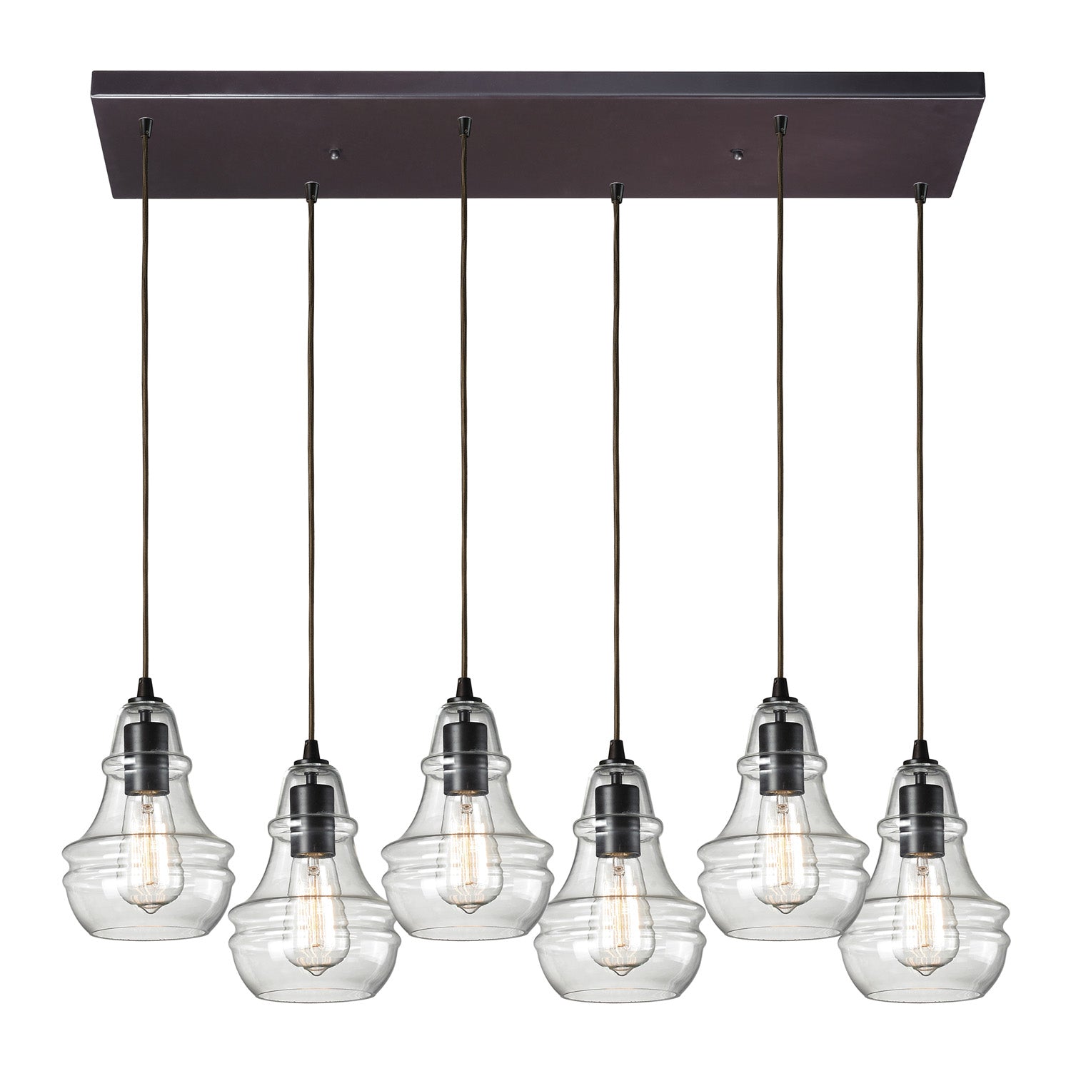 ELK Home - 60047-6RC - Six Light Pendant - Menlow Park - Oil Rubbed Bronze