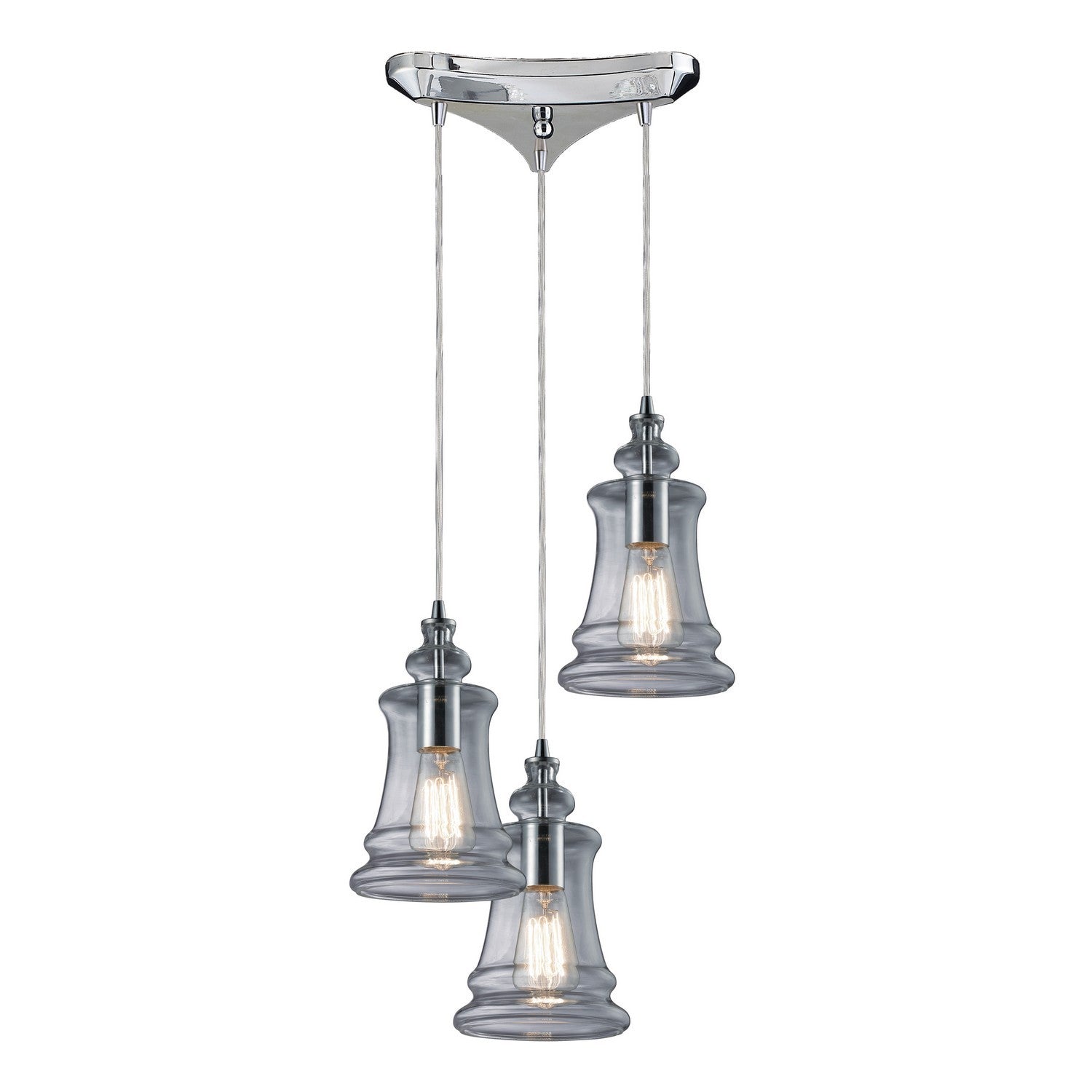 ELK Home - 60052-3 - Three Light Pendant - Menlow Park - Polished Chrome