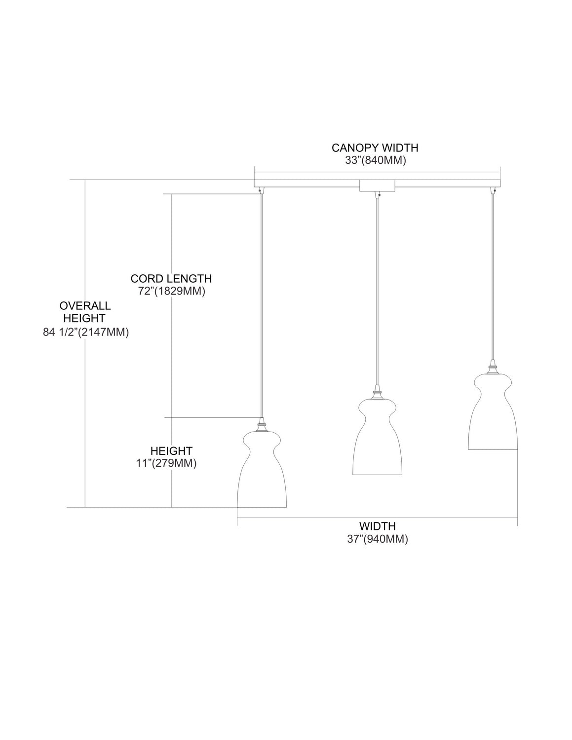 ELK Home - 60053-3L - Three Light Pendant - Menlow Park - Polished Chrome