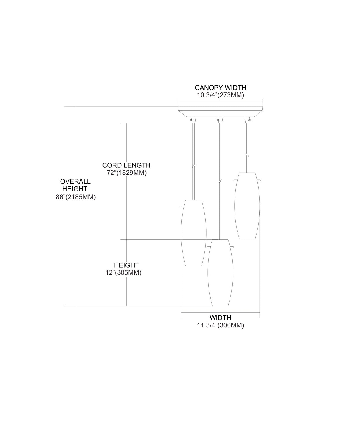 ELK Home - 60054-3 - Three Light Pendant - Menlow Park - Polished Chrome