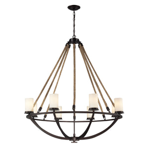 ELK Home - 63043-8 - Eight Light Chandelier - Natural Rope - Aged Bronze