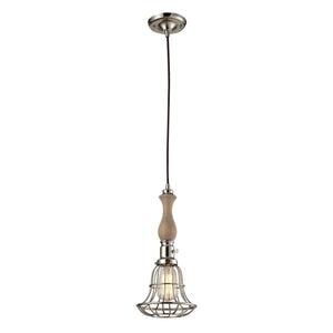 ELK Home - 65147-1 - One Light Mini Pendant - Spun Wood - Polished Nickel