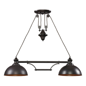 ELK Home - 65150-2 - Two Light Linear Chandelier - Farmhouse - Oil Rubbed Bronze