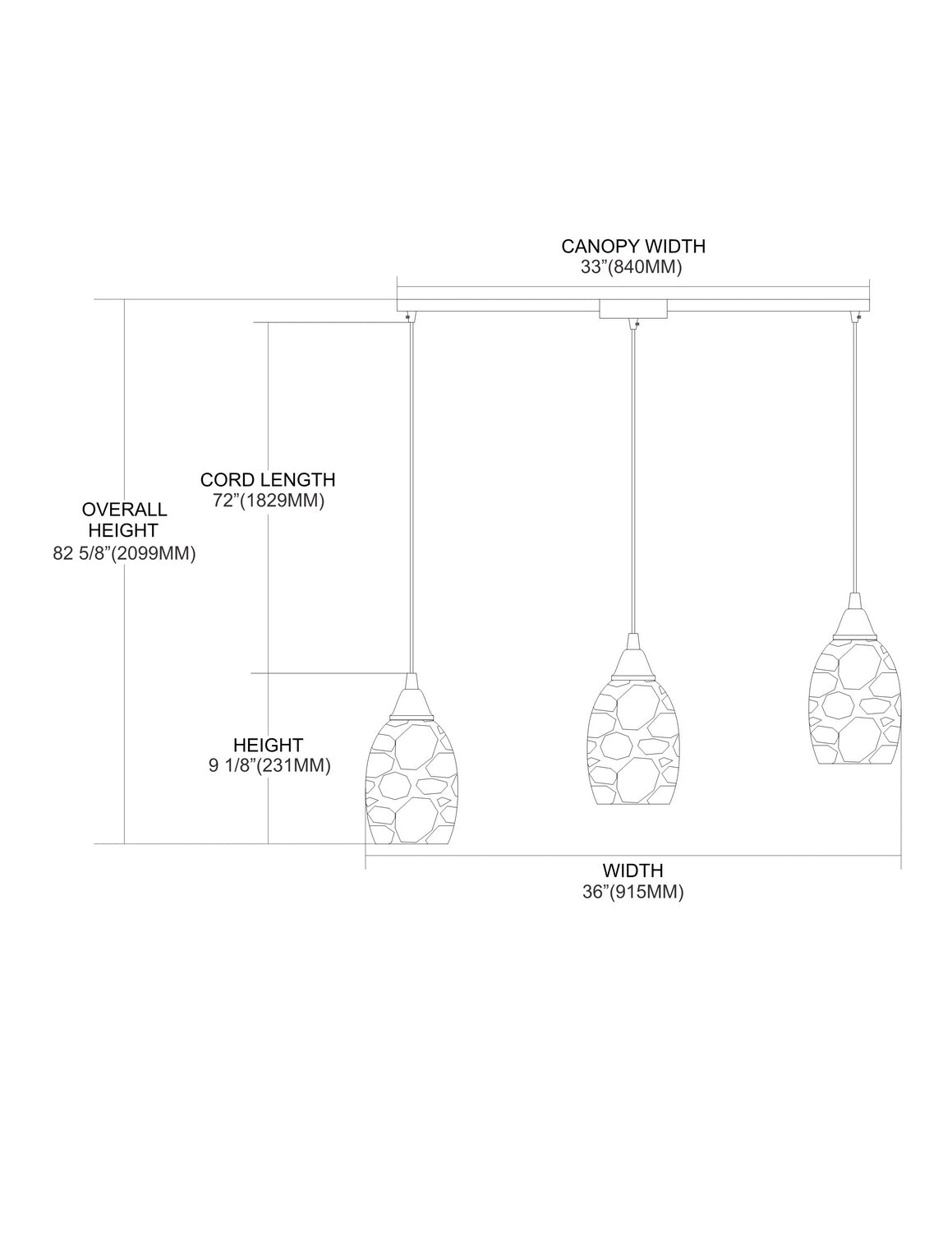 ELK Home - 73011-3L - Three Light Pendant - Avalon - Satin Nickel