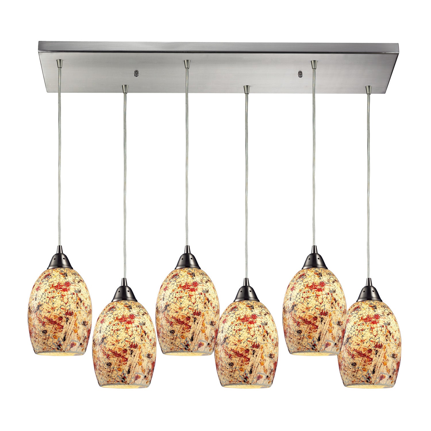 ELK Home - 73011-6RC - Six Light Pendant - Avalon - Satin Nickel