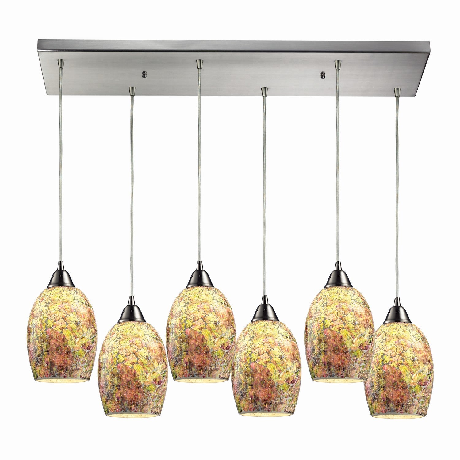 ELK Home - 73021-6RC - Six Light Pendant - Avalon - Satin Nickel