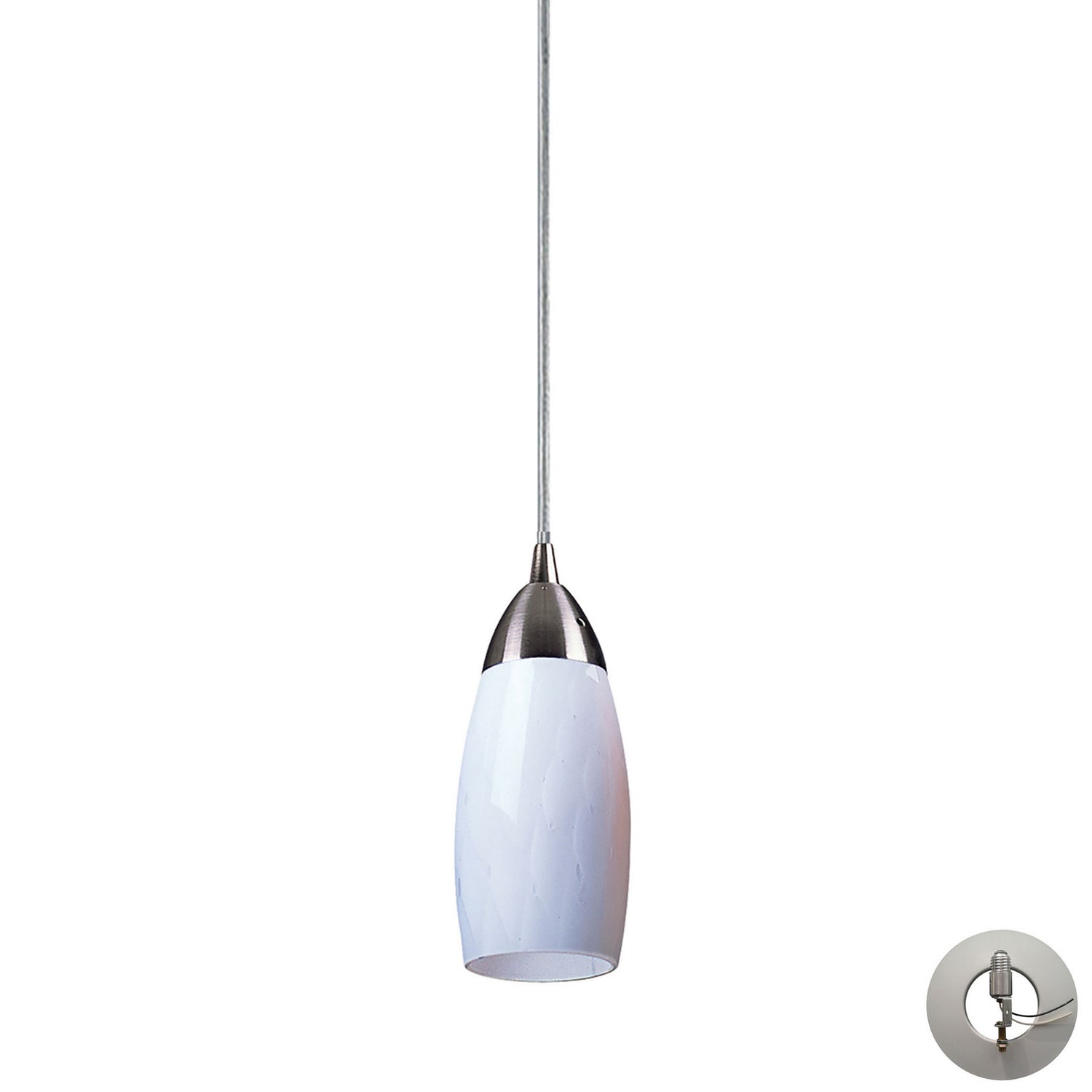 ELK Home - 110-1WH-LA - One Light Mini Pendant - Milan - Satin Nickel