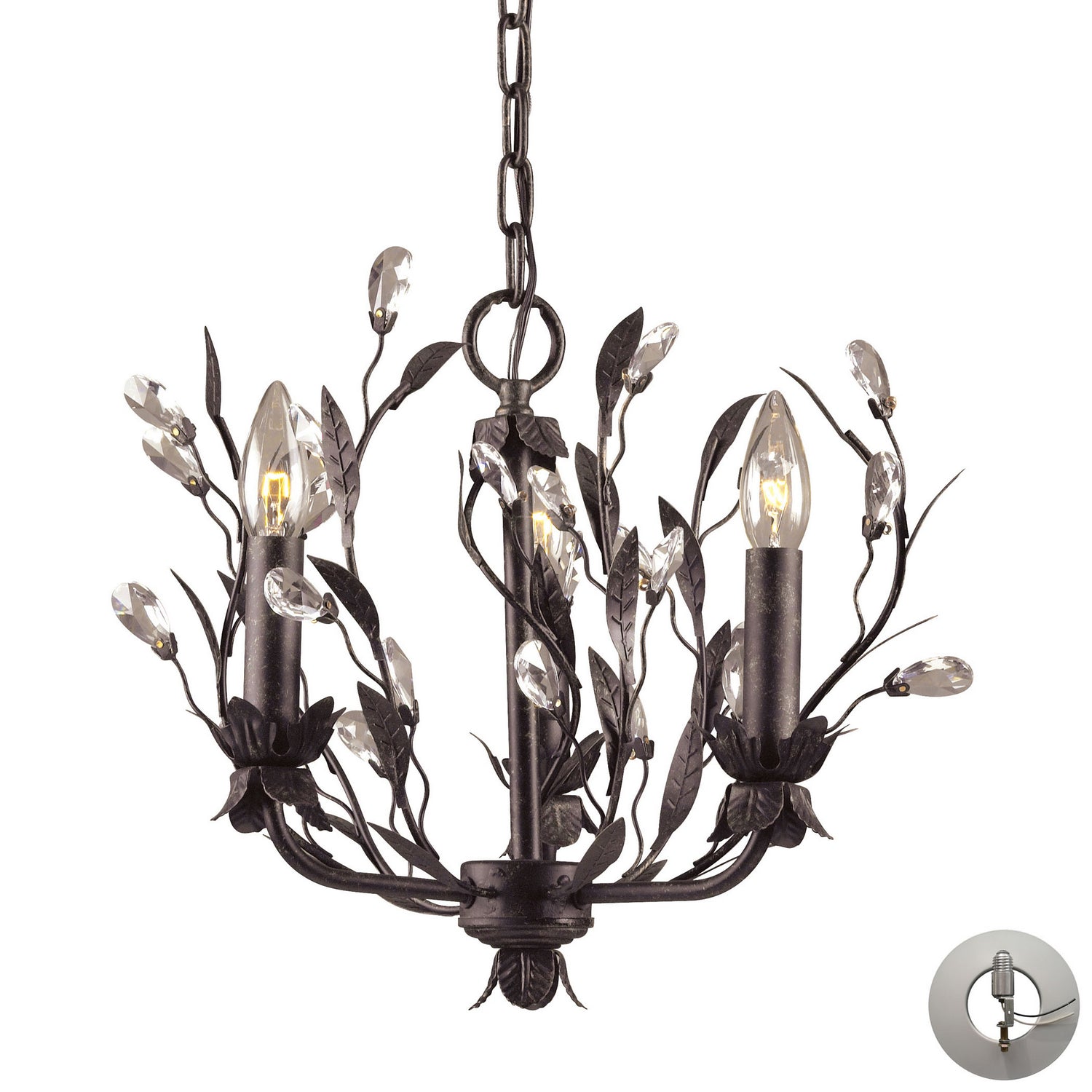 ELK Home - 8058/3-LA - Three Light Chandelier - Circeo - Deep Rust