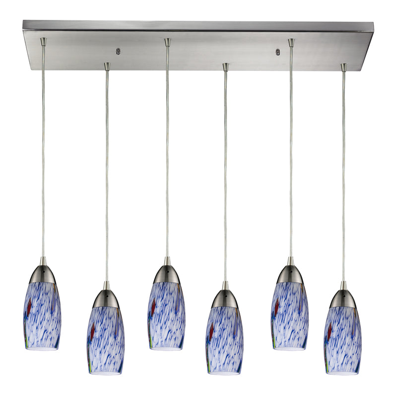 ELK Home - 110-6RC-BL - Six Light Pendant - Milan - Satin Nickel