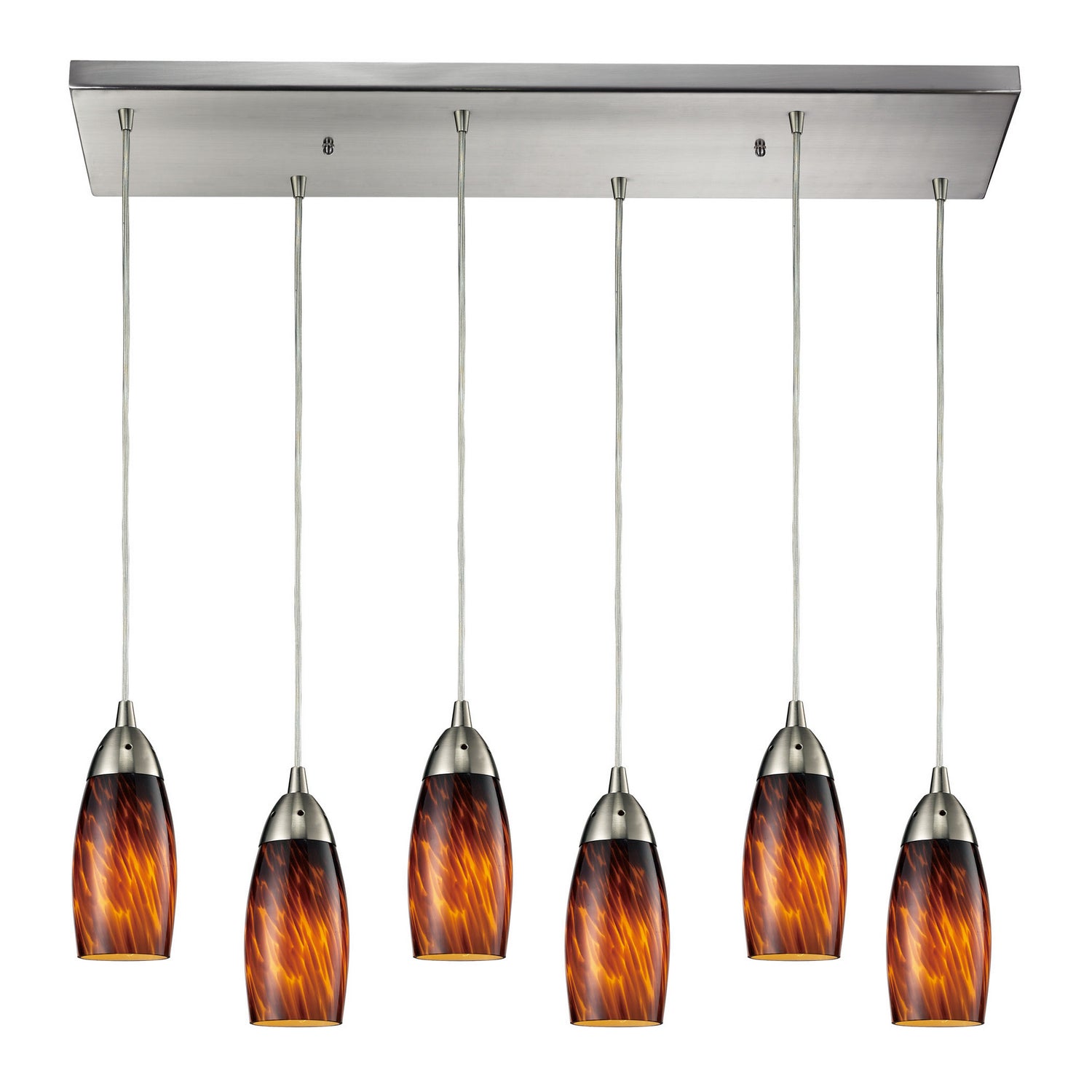 ELK Home - 110-6RC-ES - Six Light Pendant - Milan - Satin Nickel