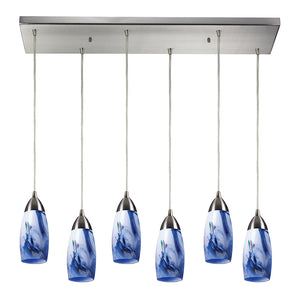 ELK Home - 110-6RC-MT - Six Light Pendant - Milan - Satin Nickel