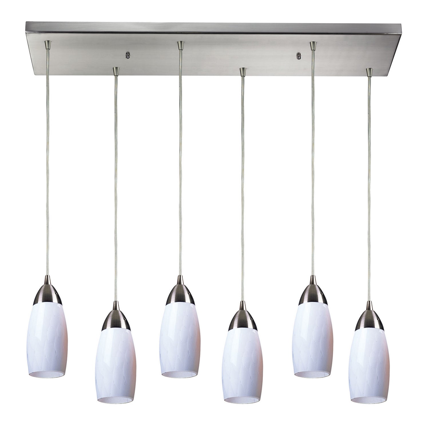 ELK Home - 110-6RC-WH - Six Light Pendant - Milan - Satin Nickel