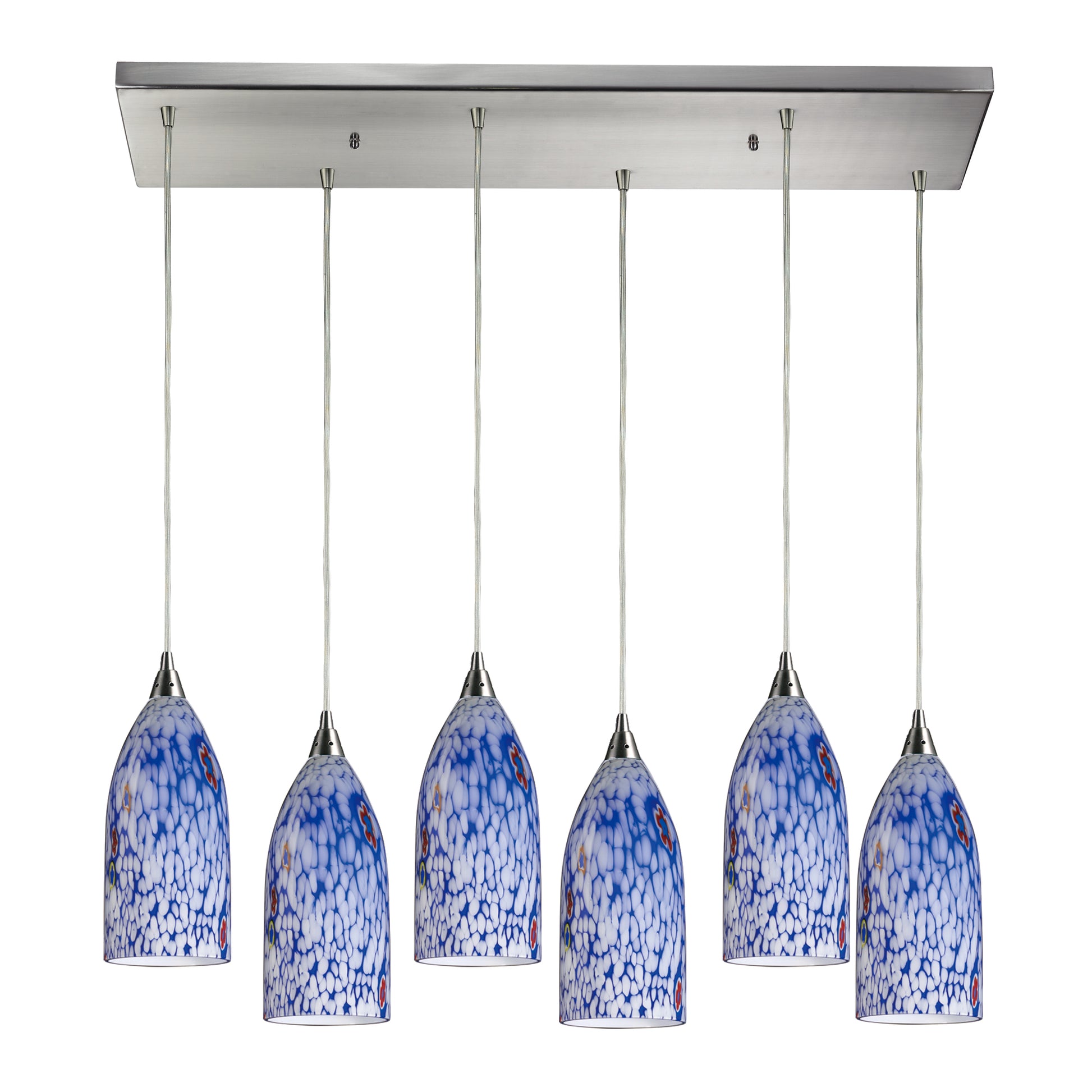 ELK Home - 502-6RC-BL - Six Light Pendant - Verona - Satin Nickel