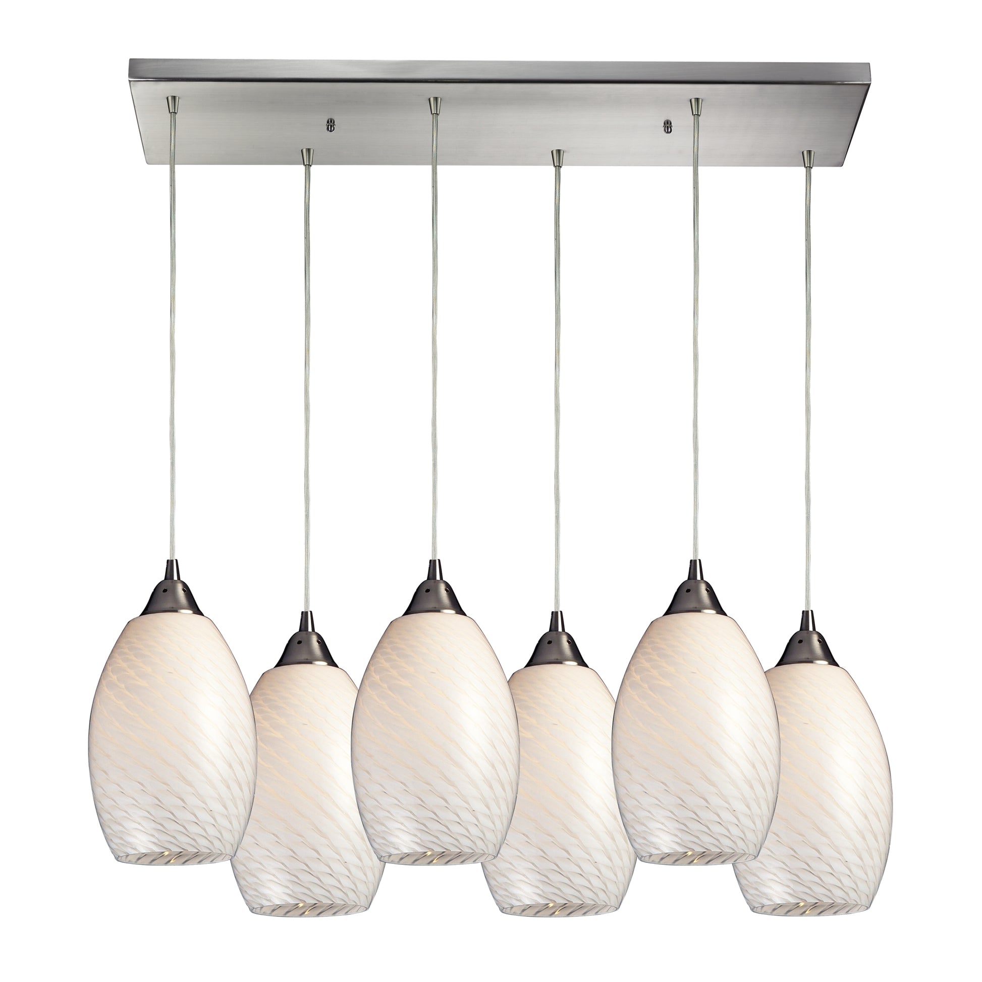 ELK Home - 517-6RC-WS - Six Light Pendant - Mulinello - Satin Nickel