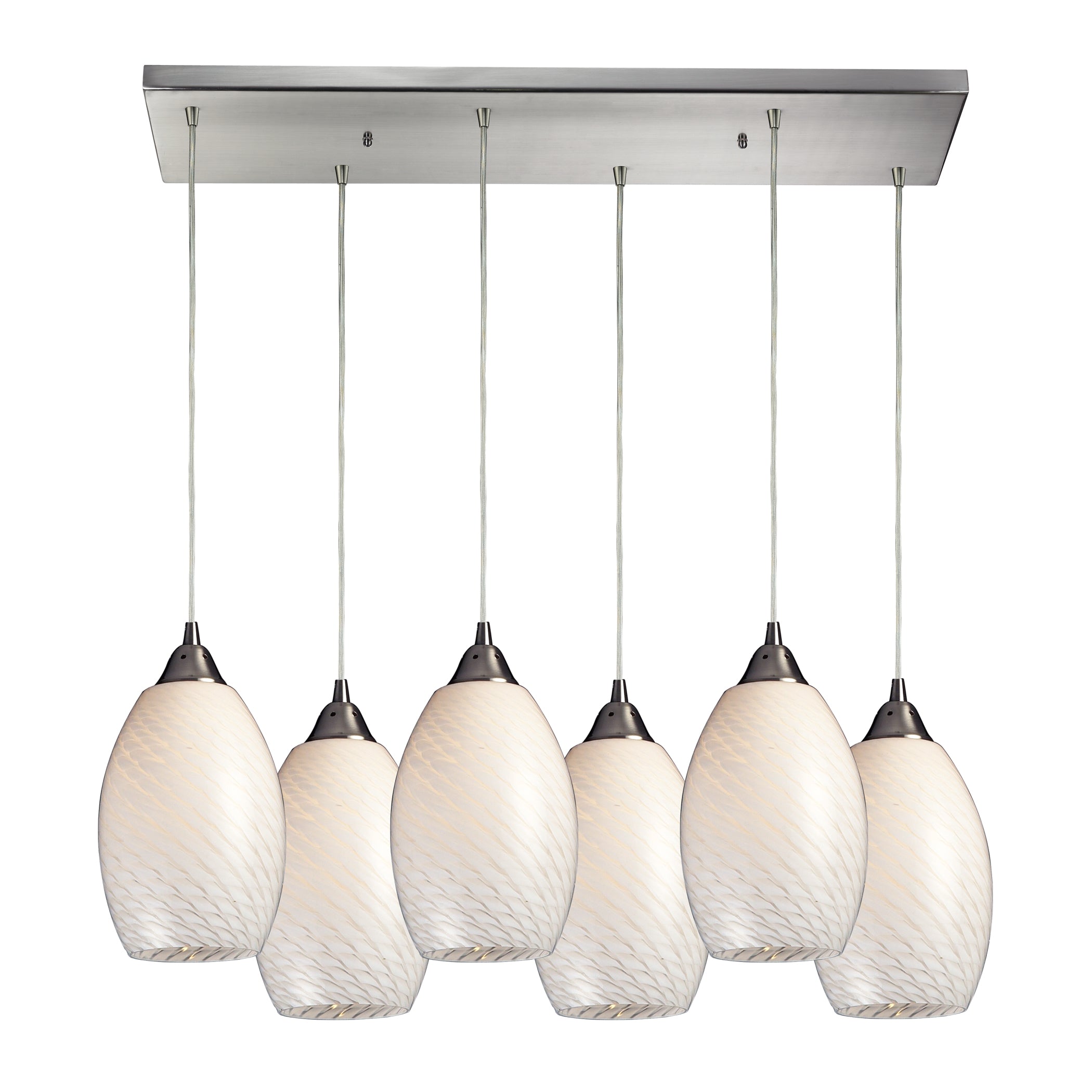 ELK Home - 517-6RC-WS - Six Light Pendant - Mulinello - Satin Nickel