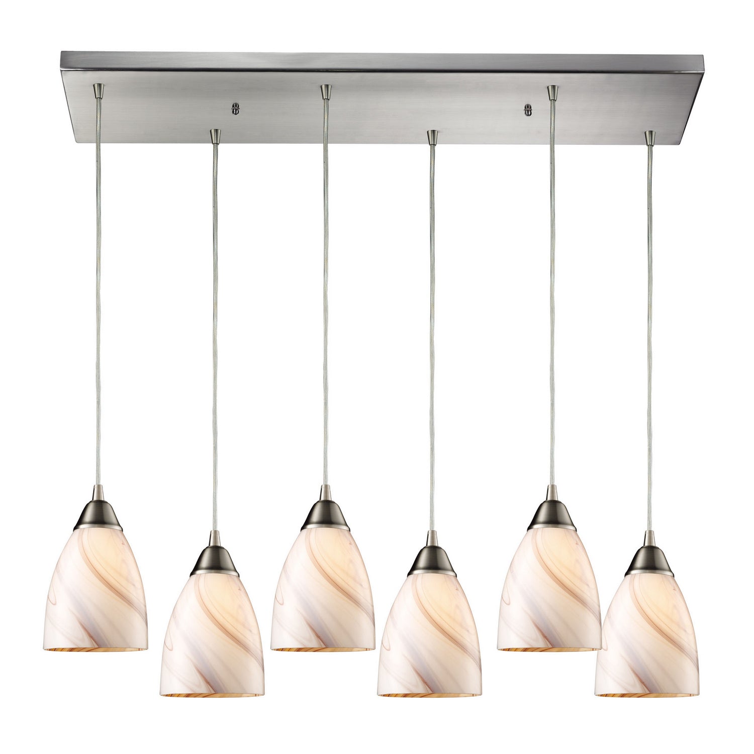 ELK Home - 527-6RC-CR - Six Light Pendant - Pierra - Satin Nickel