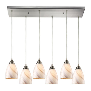 ELK Home - 527-6RC-CR - Six Light Pendant - Pierra - Satin Nickel