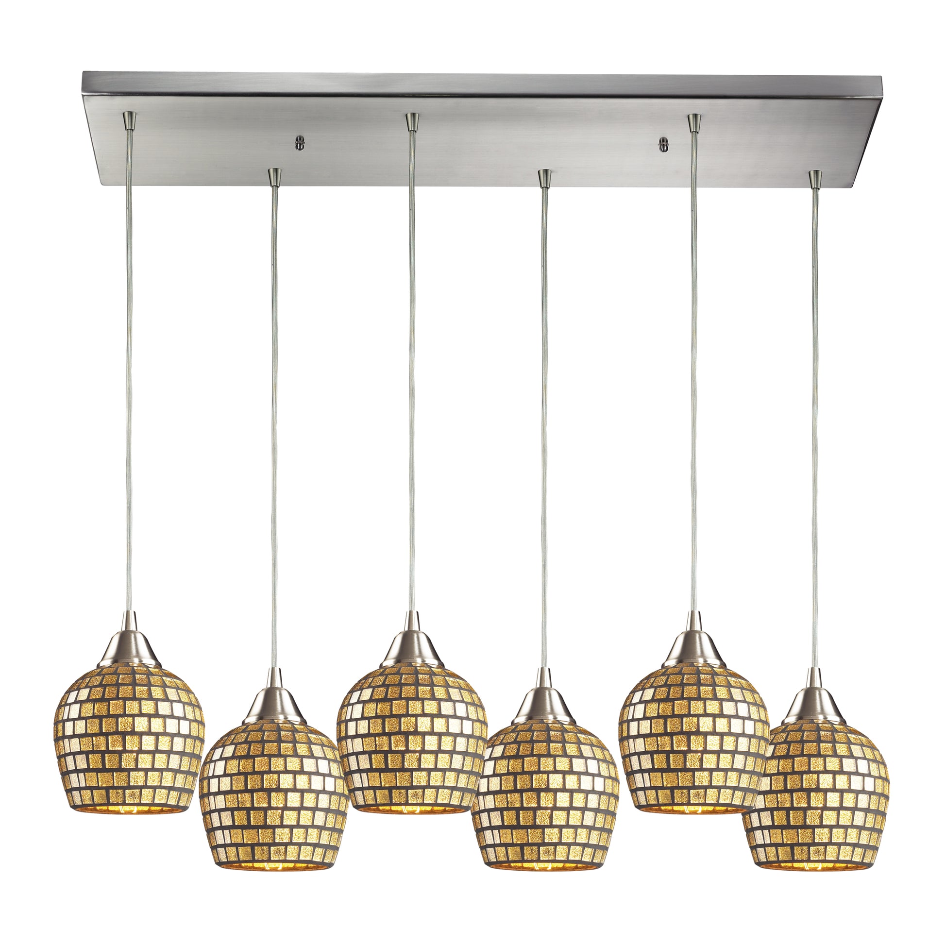 ELK Home - 528-6RC-GLD - Six Light Pendant - Fusion - Satin Nickel