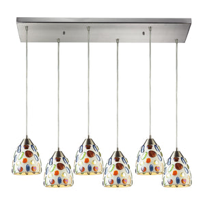 ELK Home - 542-6RC - Six Light Pendant - Gemstone - Satin Nickel