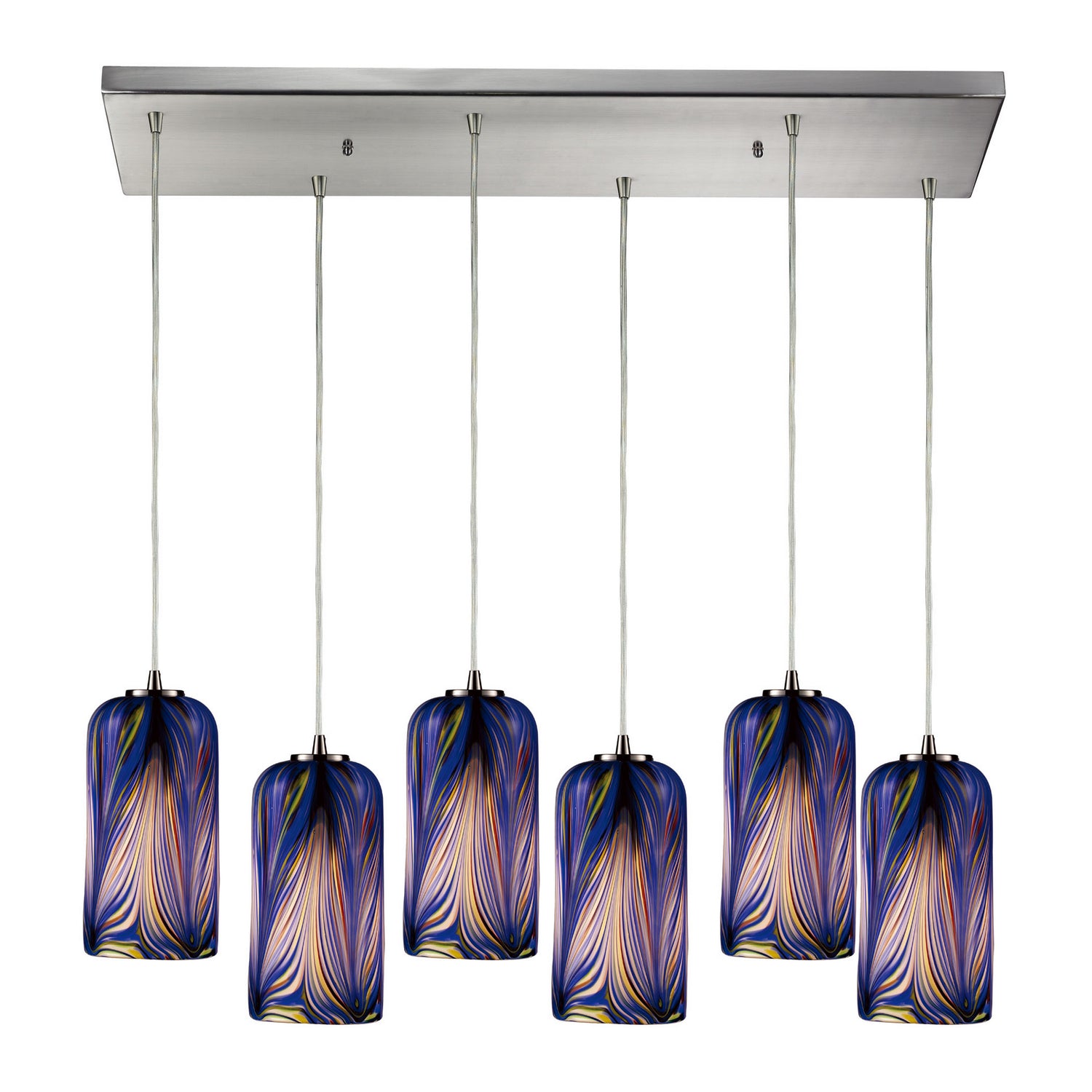 ELK Home - 544-6RC-MO - Six Light Pendant - Molten - Satin Nickel