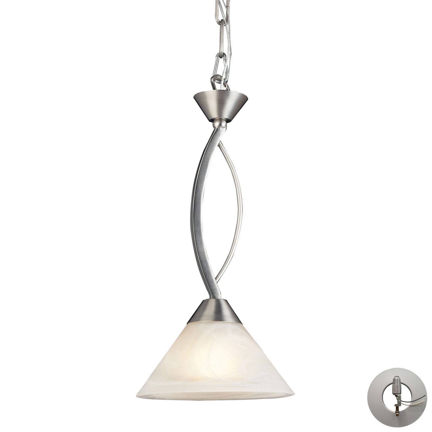 ELK Home - 7634/1-LA - One Light Mini Pendant - Elysburg - Satin Nickel