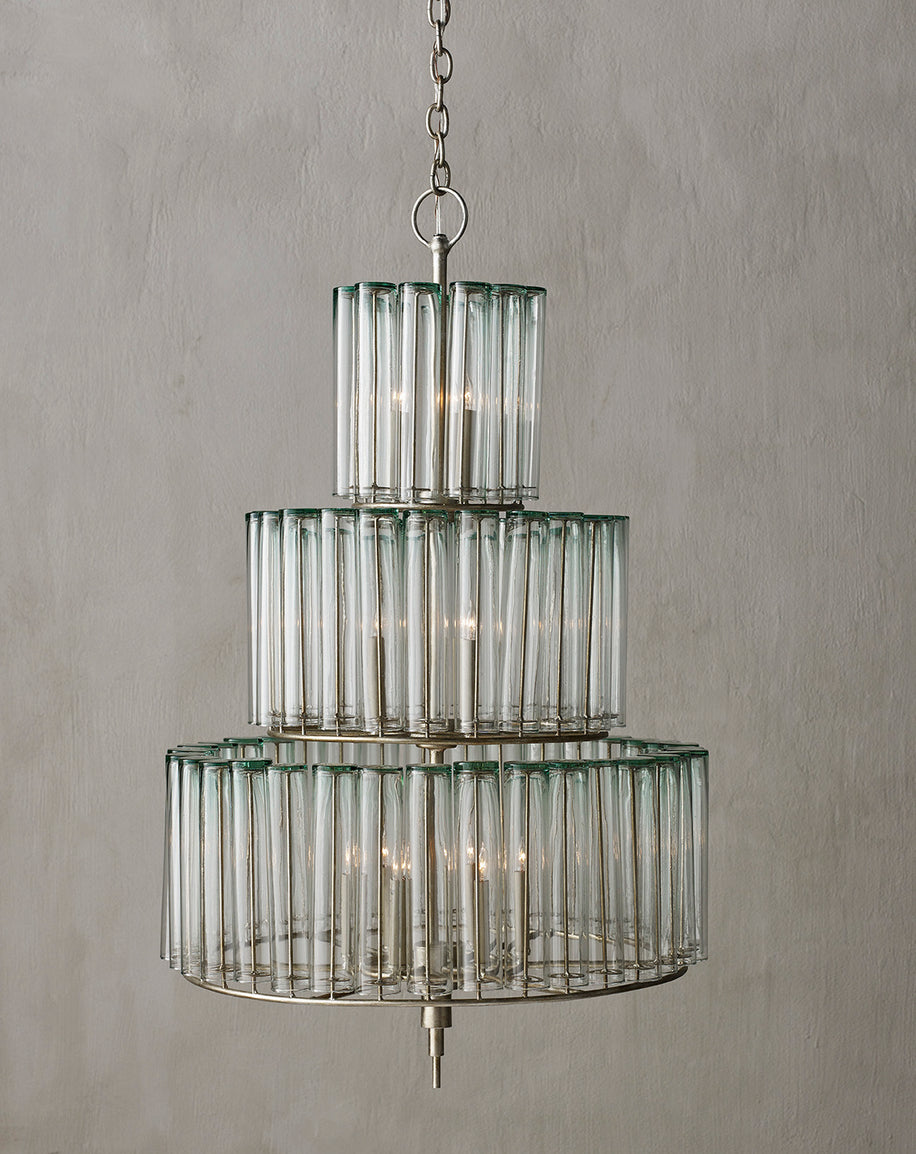 Currey and Company - 9309 - 12 Light Chandelier - Bevilacqua - Silver Leaf