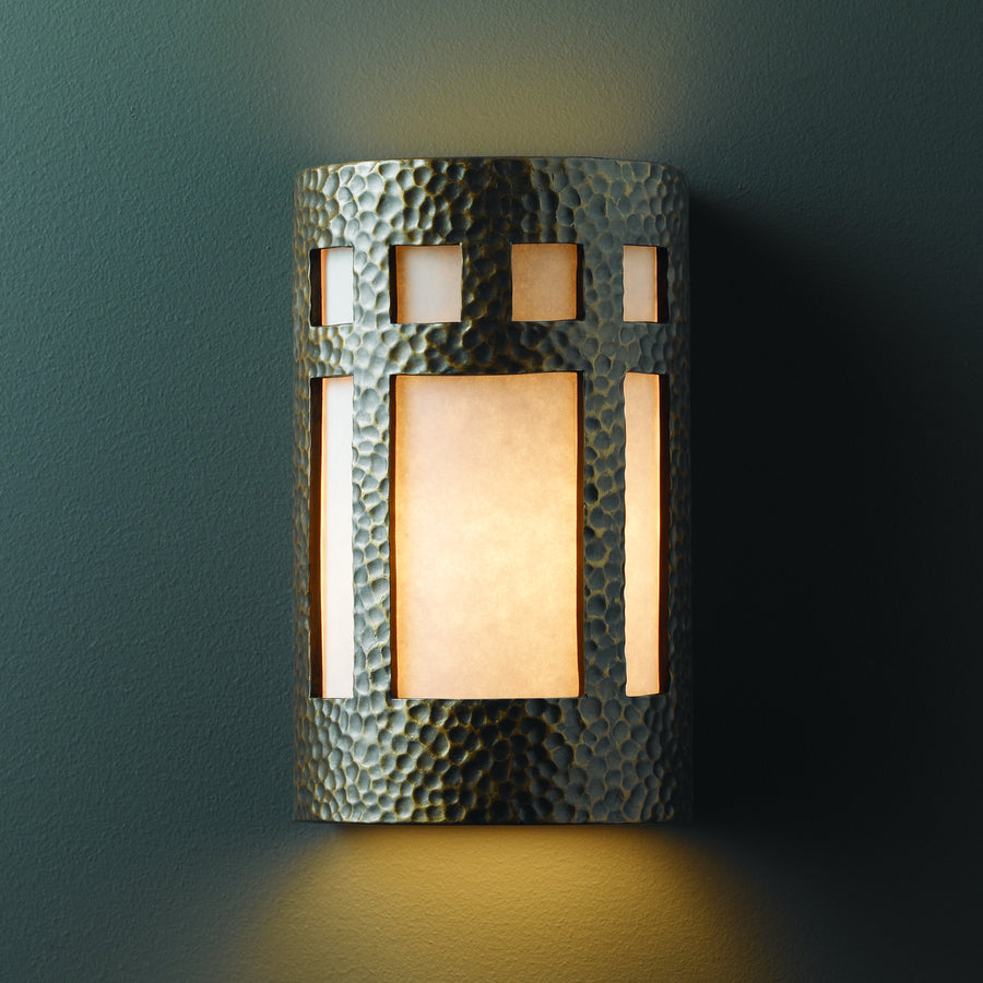 Justice Designs - CER-5355-HMBR - Wall Sconce - Ambiance - Hammered Brass