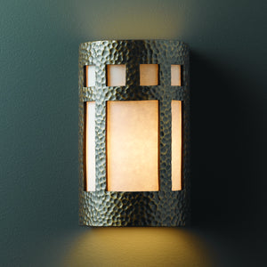 Justice Designs - CER-7355W-HMBR - Lantern - Ambiance - Hammered Brass