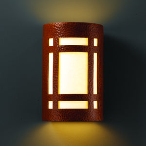 Justice Designs - CER-7485W-HMCP - Lantern - Ambiance - Hammered Copper