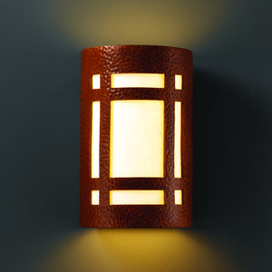 Justice Designs - CER-7495-HMCP - Lantern - Ambiance - Hammered Copper