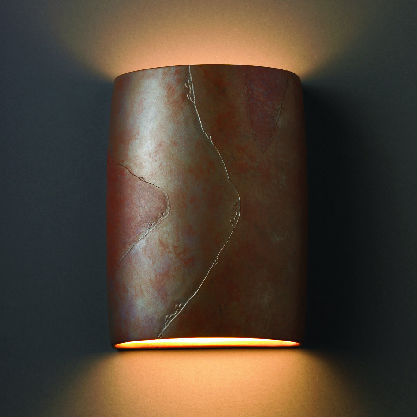 Justice Designs - CER-8858-SLTR - Wall Sconce - Ambiance - Tierra Red Slate