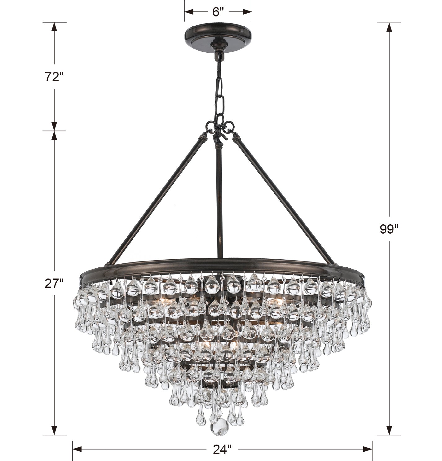 Crystorama - 137-VZ - Eight Light Chandelier - Calypso - Vibrant Bronze