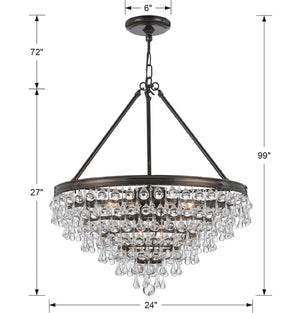 Crystorama - 137-VZ - Eight Light Chandelier - Calypso - Vibrant Bronze