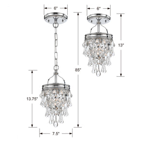 Crystorama - 131-CH - One Light Mini Chandelier - Calypso - Polished Chrome