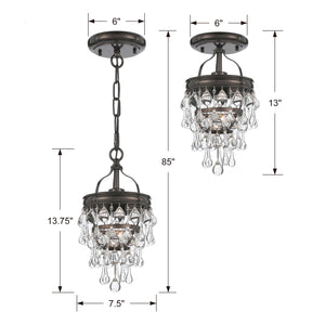 Crystorama - 131-VZ - One Light Mini Chandelier - Calypso - Vibrant Bronze