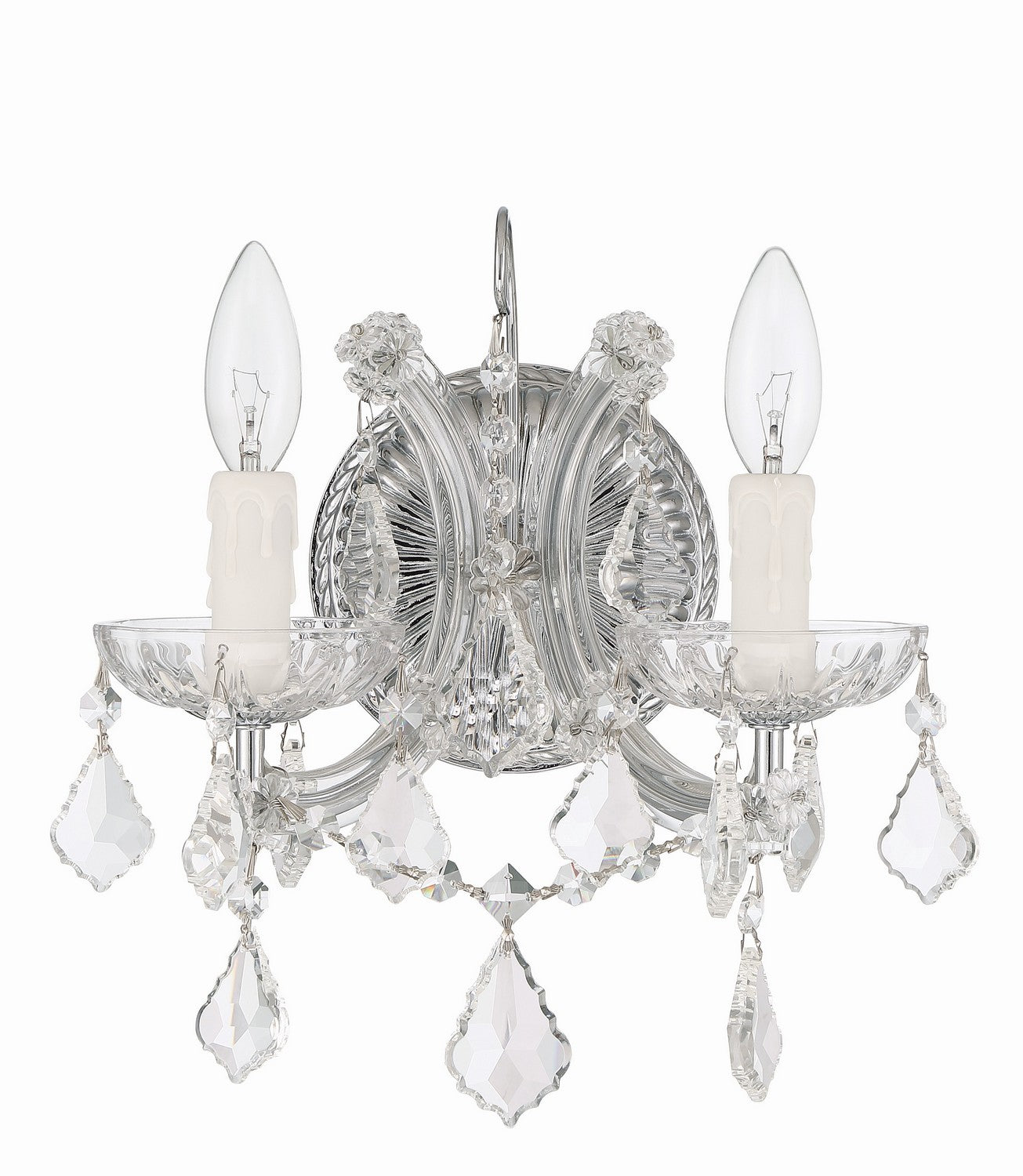 Crystorama - 4472-CH-CL-MWP - Two Light Wall Sconce - Maria Theresa - Polished Chrome