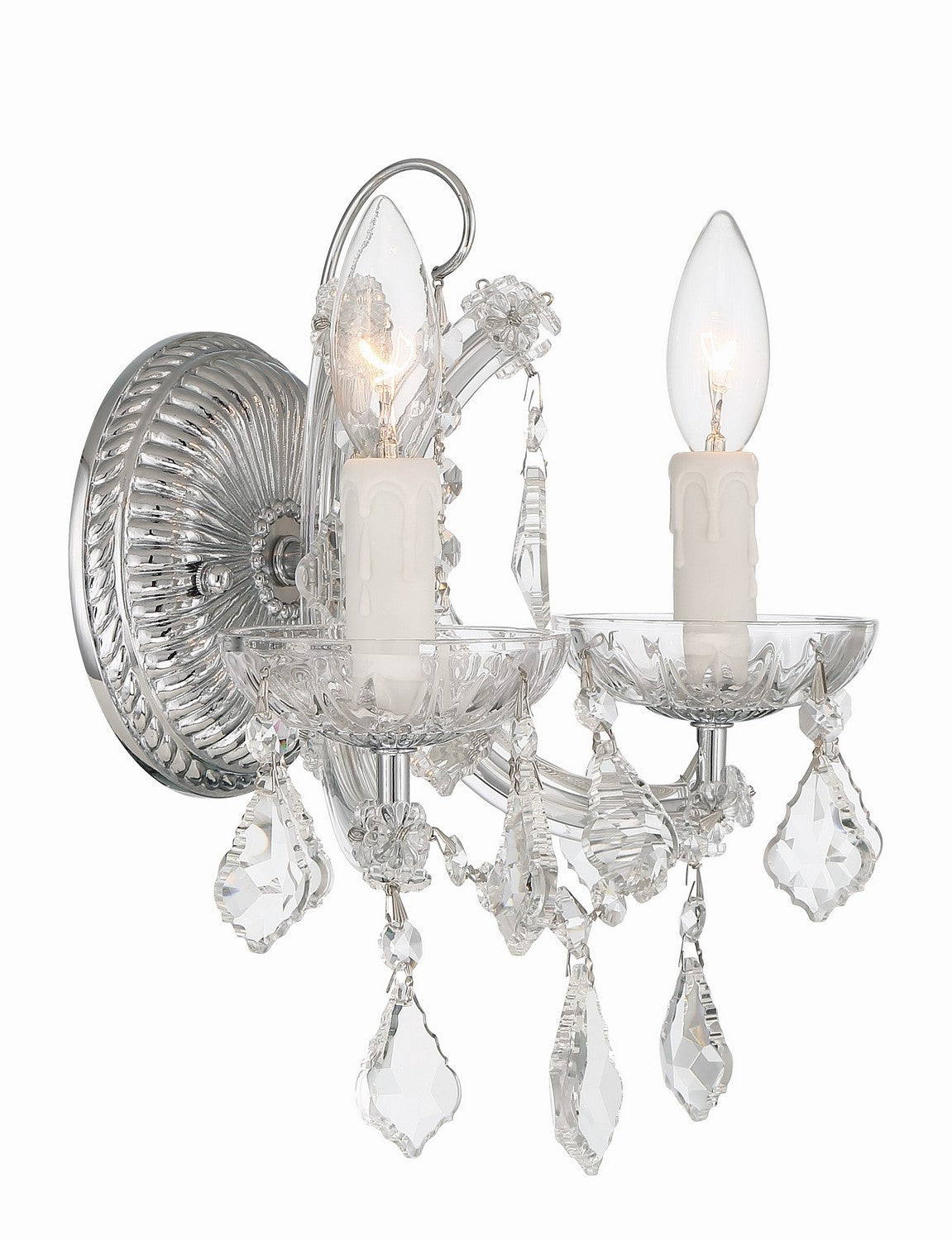 Crystorama - 4472-CH-CL-MWP - Two Light Wall Sconce - Maria Theresa - Polished Chrome