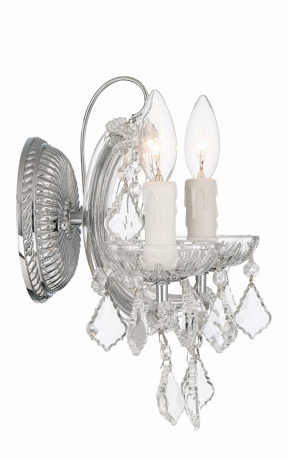 Crystorama - 4472-CH-CL-MWP - Two Light Wall Sconce - Maria Theresa - Polished Chrome