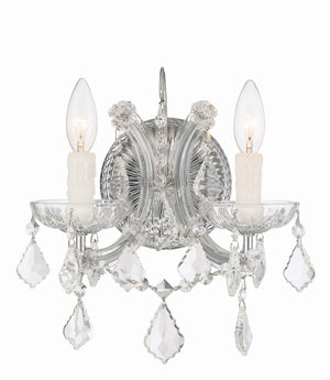 Crystorama - 4472-CH-CL-MWP - Two Light Wall Sconce - Maria Theresa - Polished Chrome