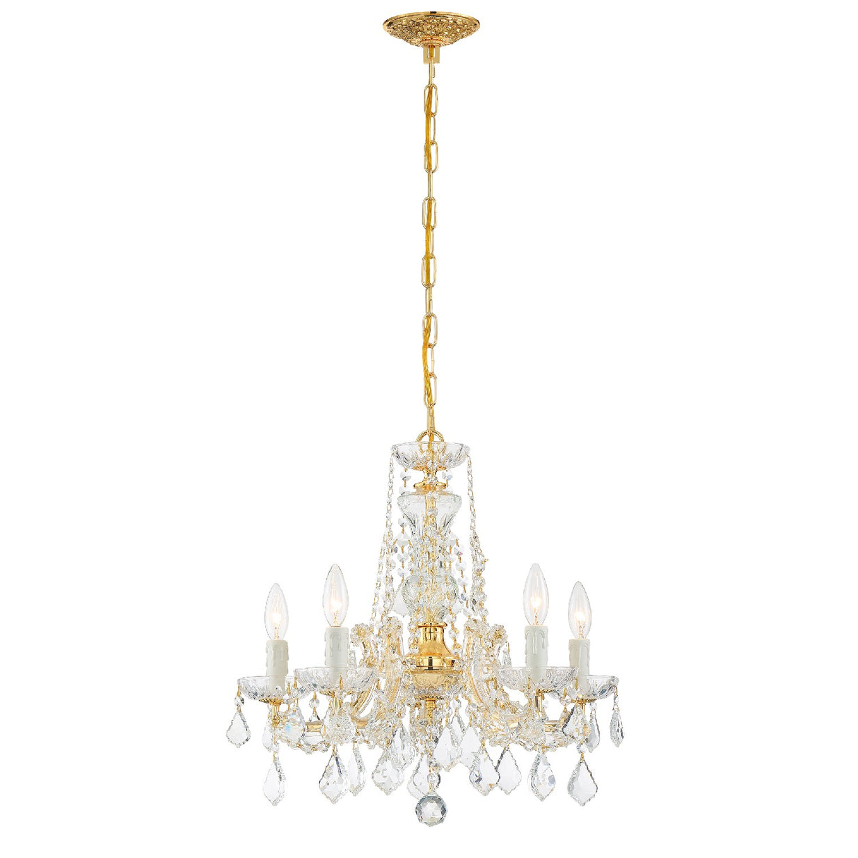 Crystorama - 4476-GD-CL-MWP - Five Light Mini Chandelier - Maria Theresa - Gold